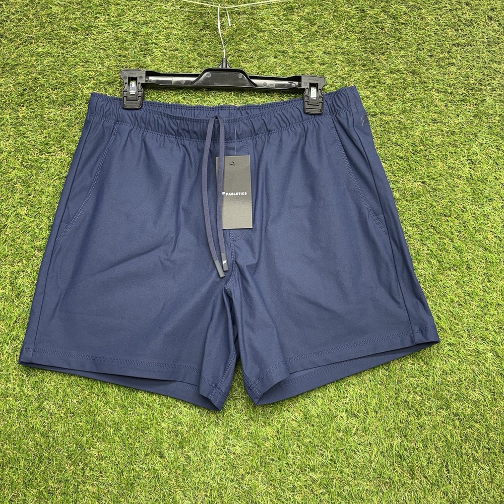 Fabletics The Don Pull-On Short Mens Medium 6in Classic Blue Tech Sports NWT